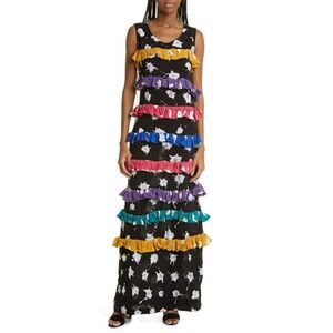 BUSAYO Ropo Splatter Print Ruffle Dress/ size XL